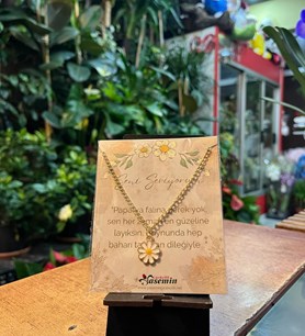 papatya kolye, papatya falı hediye, sevgiliye papatya, mesaj